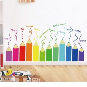 NWT Colorful Pencil Wall Decals